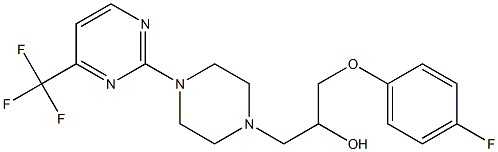 1-(4-fluorophenoxy)-3-{4-[4-(trifluoromethyl)pyrimidin-2-yl]piperazino}propan-2-ol Struktur