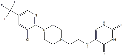 5-[(2-{4-[3-chloro-5-(trifluoromethyl)-2-pyridinyl]piperazino}ethyl)amino]-2,4(1H,3H)-pyrimidinedione Struktur