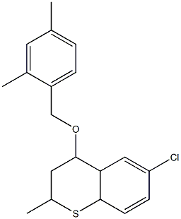 6-chloro-4-[(2,4-dimethylbenzyl)oxy]-2-methyl-3,4,4a,8a-tetrahydro-2H-thiochromene Struktur