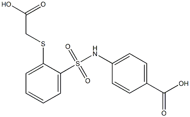 4-[({2-[(carboxymethyl)thio]phenyl}sulfonyl)amino]benzoic acid Struktur