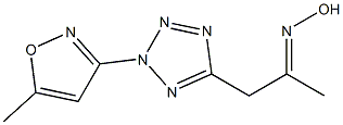 1-[2-(5-methylisoxazol-3-yl)-2H-1,2,3,4-tetraazol-5-yl]acetone oxime Struktur