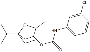 4-isopropyl-1-methyl-7-oxabicyclo[2.2.1]hept-2-yl N-(3-chlorophenyl)carbamate Struktur