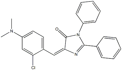 4-[2-chloro-4-(dimethylamino)benzylidene]-1,2-diphenyl-4,5-dihydro-1H-imidazol-5-one Struktur