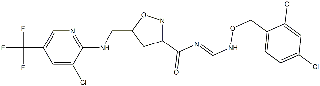 5-({[3-chloro-5-(trifluoromethyl)-2-pyridinyl]amino}methyl)-N-({[(2,4-dichlorobenzyl)oxy]amino}methylene)-4,5-dihydro-3-isoxazolecarboxamide Struktur