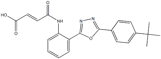 4-(2-{5-[4-(tert-butyl)phenyl]-1,3,4-oxadiazol-2-yl}anilino)-4-oxobut-2-enoic acid Struktur