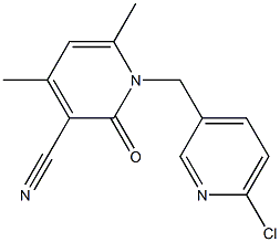 1-[(6-chloro-3-pyridinyl)methyl]-4,6-dimethyl-2-oxo-1,2-dihydro-3-pyridinecarbonitrile Struktur