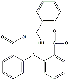 2-({2-[(benzylamino)sulfonyl]phenyl}thio)benzoic acid Struktur