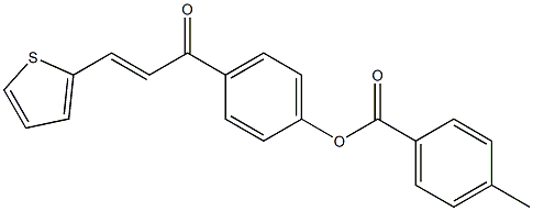 4-[(E)-3-(2-thienyl)-2-propenoyl]phenyl 4-methylbenzenecarboxylate Struktur