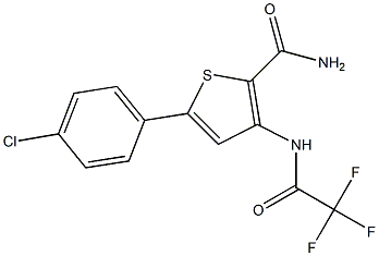 5-(4-chlorophenyl)-3-[(2,2,2-trifluoroacetyl)amino]thiophene-2-carboxamide Struktur