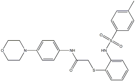 2-[(2-{[(4-methylphenyl)sulfonyl]amino}phenyl)sulfanyl]-N-(4-morpholinophenyl)acetamide Struktur