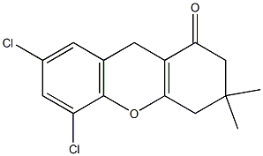 5,7-dichloro-3,3-dimethyl-2,3,4,9-tetrahydro-1H-xanthen-1-one Struktur