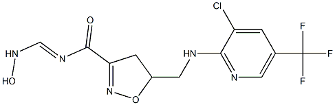 5-({[3-chloro-5-(trifluoromethyl)-2-pyridinyl]amino}methyl)-N-[(hydroxyamino)methylene]-4,5-dihydro-3-isoxazolecarboxamide Struktur