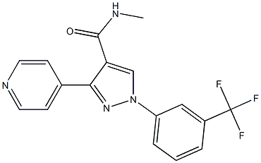 N-methyl-3-(4-pyridinyl)-1-[3-(trifluoromethyl)phenyl]-1H-pyrazole-4-carboxamide Struktur