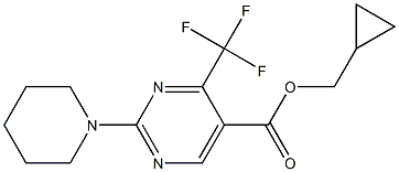 cyclopropylmethyl 2-piperidino-4-(trifluoromethyl)pyrimidine-5-carboxylate Struktur