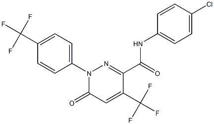 N-(4-chlorophenyl)-6-oxo-4-(trifluoromethyl)-1-[4-(trifluoromethyl)phenyl]-1,6-dihydro-3-pyridazinecarboxamide Struktur