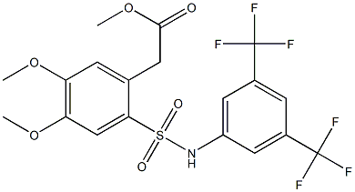 methyl 2-(2-{[3,5-bis(trifluoromethyl)anilino]sulfonyl}-4,5-dimethoxyphenyl)acetate Struktur