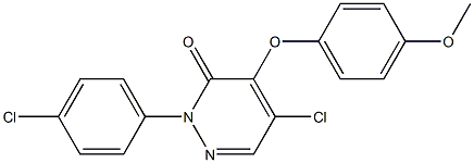 5-chloro-2-(4-chlorophenyl)-4-(4-methoxyphenoxy)-2,3-dihydropyridazin-3-one Struktur