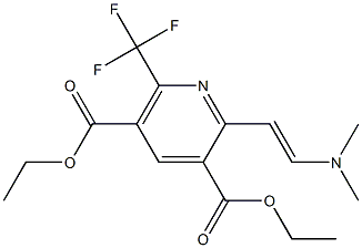 diethyl 2-[2-(dimethylamino)vinyl]-6-(trifluoromethyl)pyridine-3,5-dicarboxylate Struktur