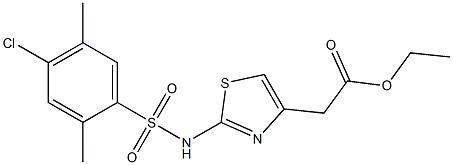 ethyl 2-(2-{[(4-chloro-2,5-dimethylphenyl)sulfonyl]amino}-1,3-thiazol-4-yl)acetate Struktur