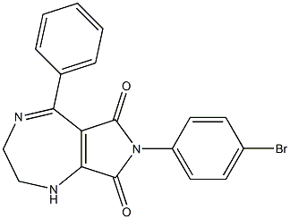 7-(4-bromophenyl)-5-phenyl-1,2,3,6,7,8-hexahydropyrrolo[3,4-e][1,4]diazepine-6,8-dione Struktur