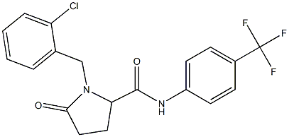 1-(2-chlorobenzyl)-5-oxo-N-[4-(trifluoromethyl)phenyl]-2-pyrrolidinecarboxamide Struktur