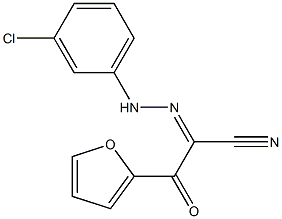 2-[2-(3-chlorophenyl)hydrazono]-3-(2-furyl)-3-oxopropanenitrile Struktur