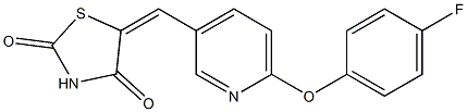 5-{(E)-[6-(4-fluorophenoxy)-3-pyridinyl]methylidene}-1,3-thiazolane-2,4-dione Struktur