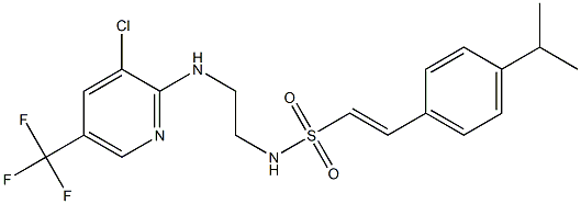 (E)-N-(2-{[3-chloro-5-(trifluoromethyl)-2-pyridinyl]amino}ethyl)-2-(4-isopropylphenyl)-1-ethenesulfonamide Struktur