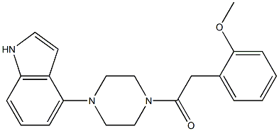 1-[4-(1H-indol-4-yl)piperazino]-2-(2-methoxyphenyl)ethan-1-one Struktur