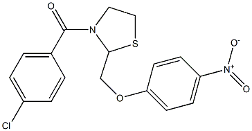 (4-chlorophenyl){2-[(4-nitrophenoxy)methyl]-1,3-thiazolan-3-yl}methanone Struktur