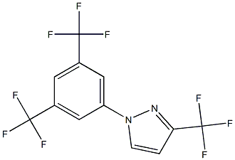 1-[3,5-di(trifluoromethyl)phenyl]-3-(trifluoromethyl)-1H-pyrazole Struktur