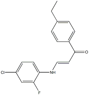 3-(4-chloro-2-fluoroanilino)-1-(4-ethylphenyl)prop-2-en-1-one Struktur