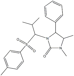 1,5-dimethyl-3-{2-methyl-1-[(4-methylphenyl)sulfonyl]propyl}-4-phenyltetrahydro-2H-imidazol-2-one Struktur