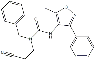 N-benzyl-N-(2-cyanoethyl)-N'-(5-methyl-3-phenylisoxazol-4-yl)urea Struktur