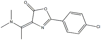 2-(4-chlorophenyl)-4-[(E)-1-(dimethylamino)ethylidene]-1,3-oxazol-5(4H)-one Struktur