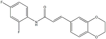 (E)-N-(2,4-difluorophenyl)-3-(2,3-dihydro-1,4-benzodioxin-6-yl)-2-propenamide Struktur