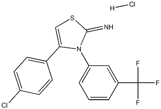 4-(4-chlorophenyl)-3-[3-(trifluoromethyl)phenyl]-2,3-dihydro-1,3-thiazol-2-imine hydrochloride Struktur