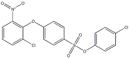 4-chlorophenyl 4-(2-chloro-6-nitrophenoxy)benzene-1-sulfonate Struktur