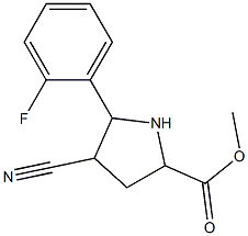 methyl 4-cyano-5-(2-fluorophenyl)-2-pyrrolidinecarboxylate Struktur