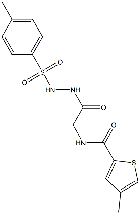 N2-(2-{2-[(4-methylphenyl)sulfonyl]hydrazino}-2-oxoethyl)-4-methylthiophene-2-carboxamide Struktur