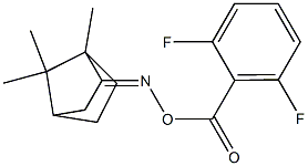 2-{[(2,6-difluorobenzoyl)oxy]imino}-1,7,7-trimethylbicyclo[2.2.1]heptane Struktur