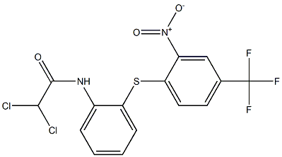 N1-(2-{[2-nitro-4-(trifluoromethyl)phenyl]thio}phenyl)-2,2-dichloroacetamide Struktur