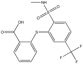 2-{[2-[(methylamino)sulfonyl]-5-(trifluoromethyl)phenyl]thio}benzoic acid Struktur