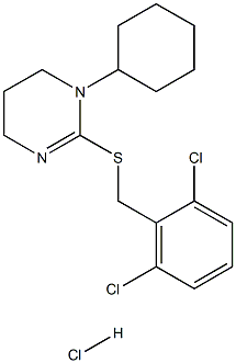 1-cyclohexyl-2-[(2,6-dichlorobenzyl)thio]-1,4,5,6-tetrahydropyrimidine hydrochloride Struktur