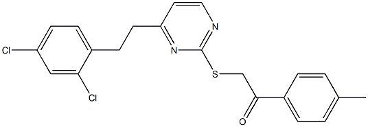 2-{[4-(2,4-dichlorophenethyl)-2-pyrimidinyl]sulfanyl}-1-(4-methylphenyl)-1-ethanone Struktur