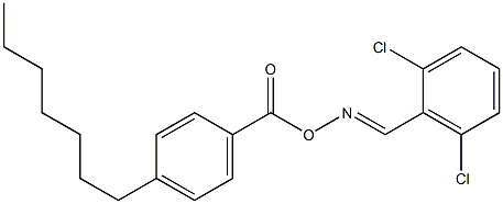 1-{4-[({[(2,6-dichlorophenyl)methylene]amino}oxy)carbonyl]phenyl}heptane Struktur