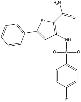 3-{[(4-fluorophenyl)sulfonyl]amino}-5-phenylthiophene-2-carboxamide Struktur