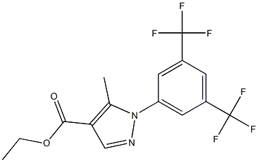 ethyl 1-[3,5-di(trifluoromethyl)phenyl]-5-methyl-1H-pyrazole-4-carboxylate Struktur