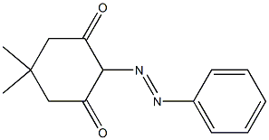 5,5-dimethyl-2-[(E)-2-phenyldiazenyl]-1,3-cyclohexanedione Struktur