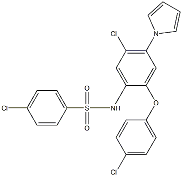 N1-[5-chloro-2-(4-chlorophenoxy)-4-(1H-pyrrol-1-yl)phenyl]-4-chlorobenzene-1-sulfonamide Struktur